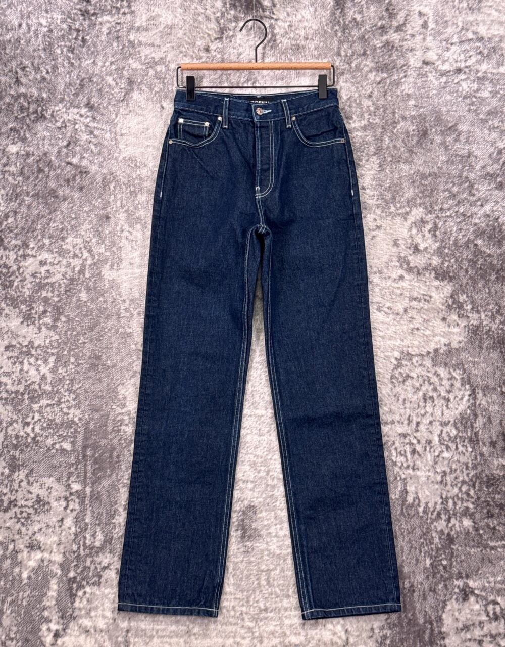 EB Denim High Rise Straight Jeans 25 Womens Midnight Dark Wash